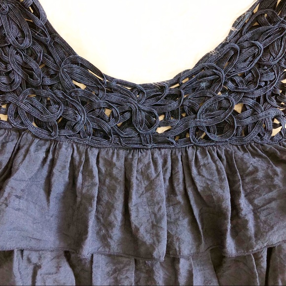 Alythea Navy Blue Tiered Ruffle Tank - Picture 2 of 4